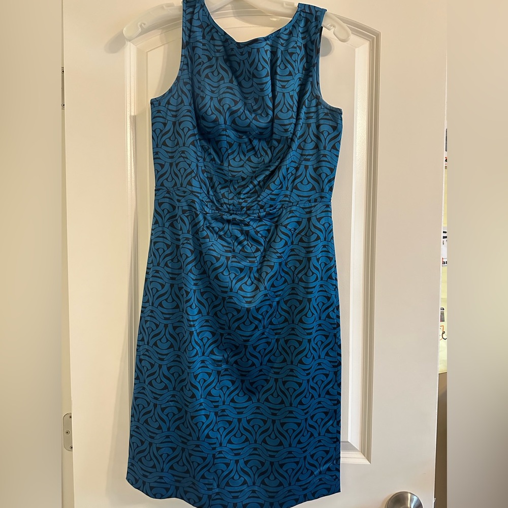 Blue and black cocktail dress